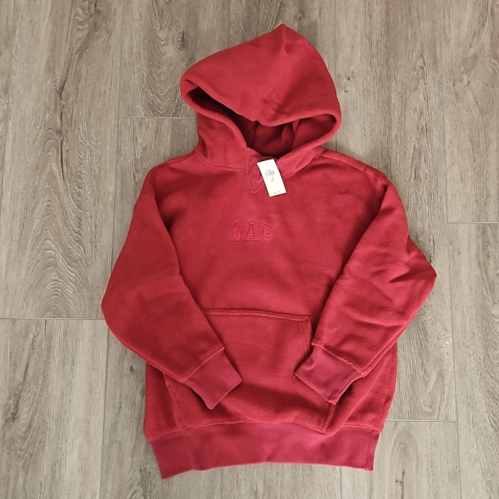 Gap microfleece hoodie red color kids size S